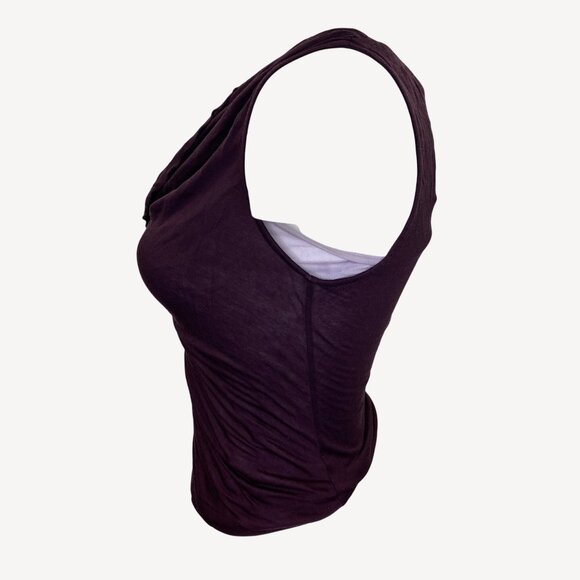 Express Womens Purple Sleeveless Drape Cowl Neck Top Two Layers Size S Small - Picture 2 of 11